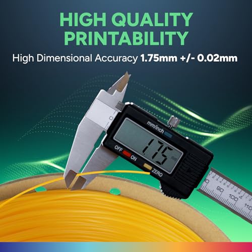 Image of OVERTURE TPU Filament 1.75mm Flexible Roll, 95A Soft 3D Printer Filament, 1kg Spool (2.2 lbs), Fit Most FDM Printer (TPU Yellow)