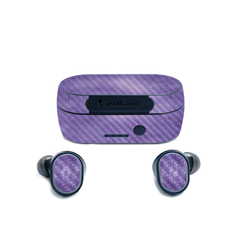 MIGHTY SKINS MightySkins Carbon Fiber Skin for Skullcandy Sesh True Wireless Earbuds - Purple Airbrush | Protective, Durable Textured Carbon Fiber Finish | Easy to Apply | Made in The USA