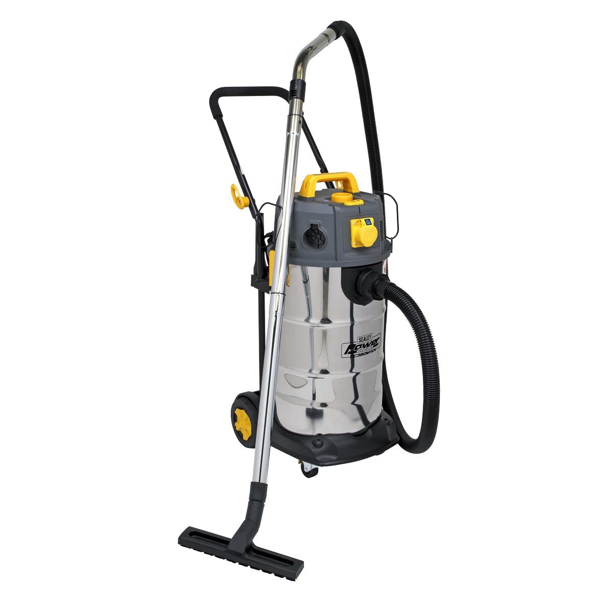 Sealey Vacuum Cleaner Industrial Dust-Free Wet & Dry 38L 1100W/110V Stainless Steel Drum M Class Filtration - PC380M110V