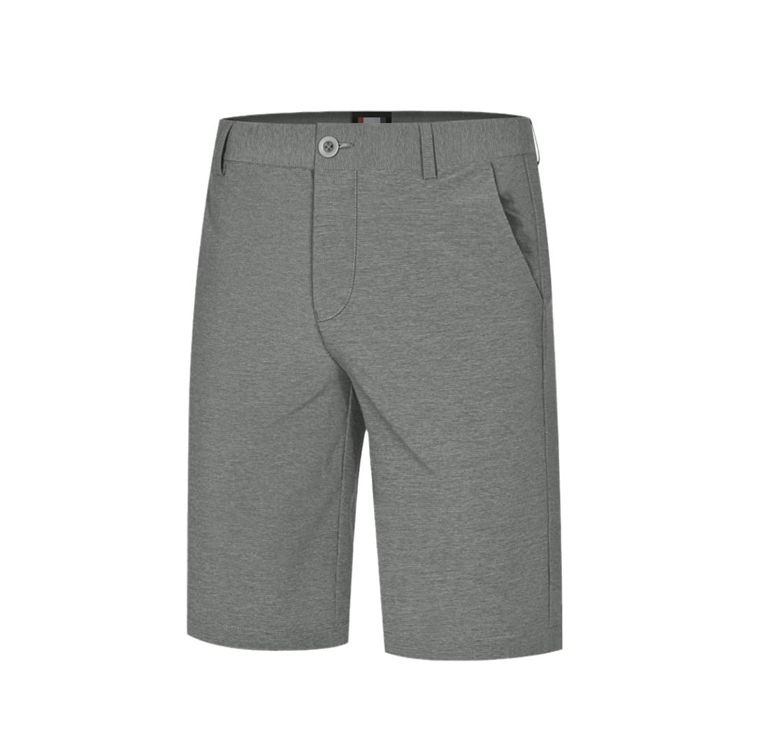Short de golf homme coton solide gris taille L confortable - 6