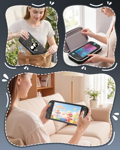 Image of Switch 2 Cute Case,FYOUNG Dockable Cute Cat Hard Shell Cover for Nintendo 2 | Full Protection Accessories for Nintendo Switch 2 with Tempered Glass, PC Hard Case Anti-scratch Shockproof