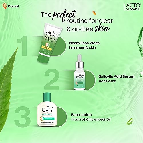Image of Lacto Calamine Neem Face Wash With Aloe Vera & Turmeric | 150ml - Pack of 3 | Niacinamide & Salicylic Acid Face Wash | Facewash Reduces Pimples, Purifies Skin & Oil Control | For All Skin Types