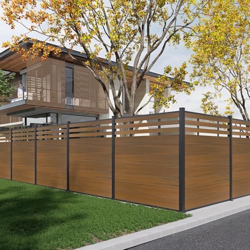 Mondaria Semi-Closed Privacy Fence Panels with 1 Post for Outside