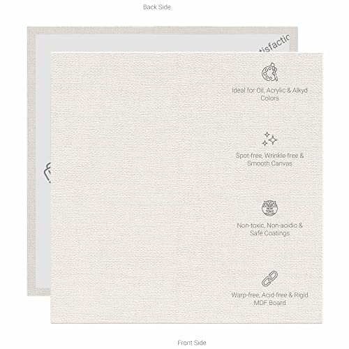 Image of Scholar Art Hobby Series 04 Oz (230 GSM) 100% Cotton Canvas Panel Board for Painting (White Blank Canvas Boards for Acrylic Paint, Oil Paint, Wet & Dry Media) | 06 inchx06 inch (15x15 cm), Pack of 6