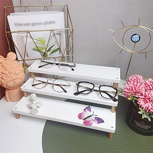 Expositor de gafas de sol de madera lacada con tres niveles elegantes 6
