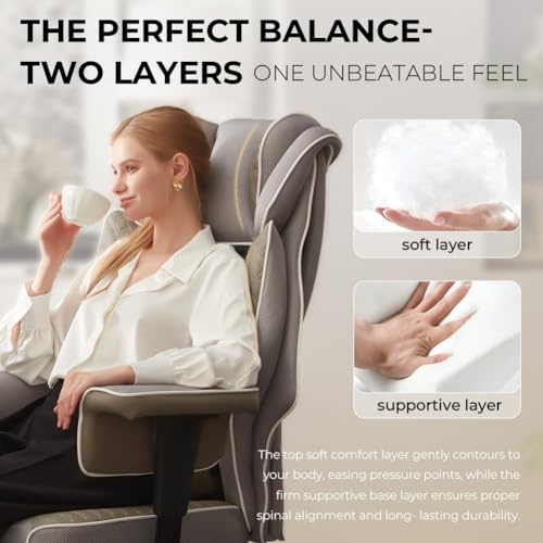 Image of Dowinx Big and Tall Office Chair 400 Lbs with Rotating Massage Lumbar Support, Wide Thick Seat Cushion and Adjustable Armrest,Computer Gaming Chairs with Footrest,Mesh-Grey