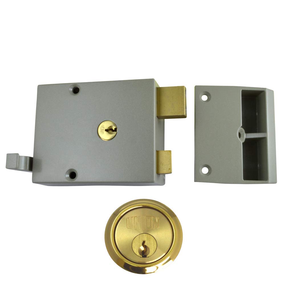Union Gold Nightlatch 1332 Champagne With Brass Cylinder