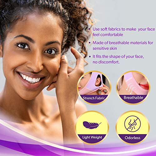 Paradream Double Chin Reducer, V Shaped Slimming Face Mask, Chin Up Mask, Face Lifting Belt (Pink) #TOP2