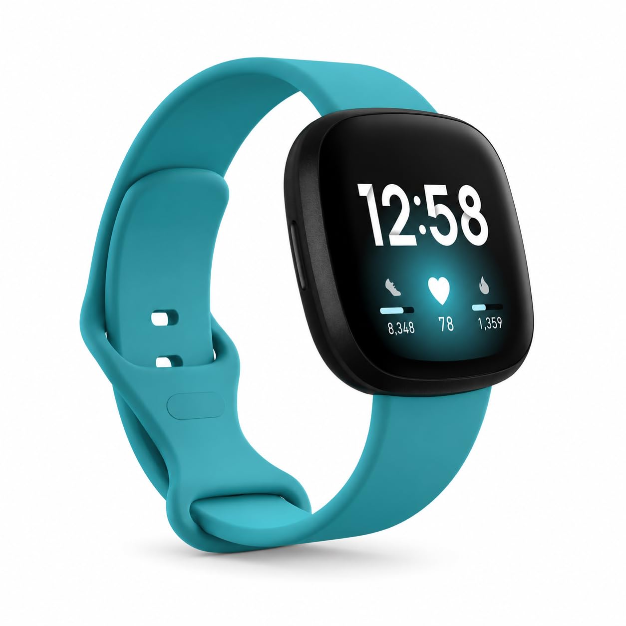 TopPerfekt Strap Compatible with Fitbit Versa 4 Women Men, Adjustable Soft Silicone Sport Replacement Watch Band Wristbands Bracelet for Fitbit Versa 4/Versa 3/Sense/Sense 2 (S-Teal)