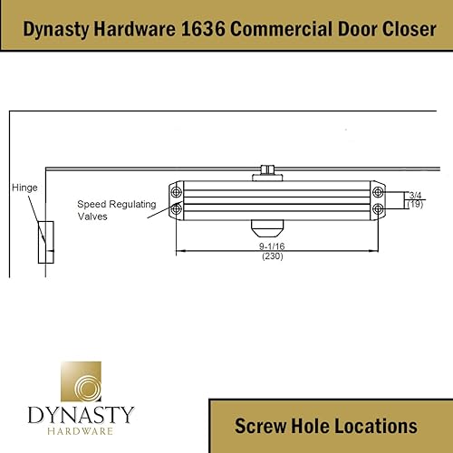 Miniatura 3 de Dynasty - Cierrapuertas ajustable Tamaño de resorte 3-6 Cierrapuertas automático hidráulico Serie 1636 Aluminio rociado