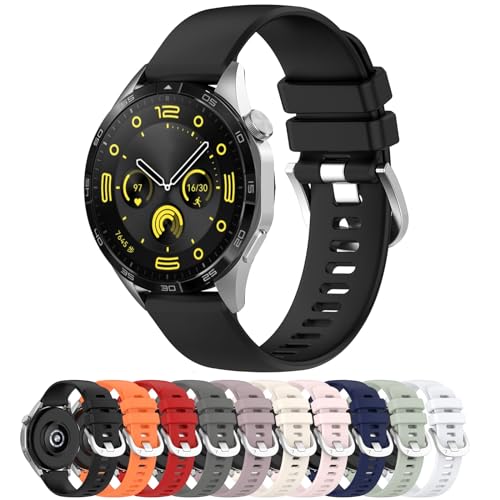 Bracelet en silicone 18mm pour Huawei Watch GT4 41mm et Garmin Venu 3S noir