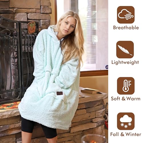 Tirrinia Oversized Wearable Blanket Hoodie – Sherpa Fleece Adult — view 2
