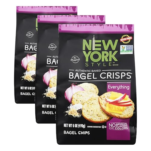 New York Style Bagel Crisps, Everything, 6 Ounce (Pack of 3)