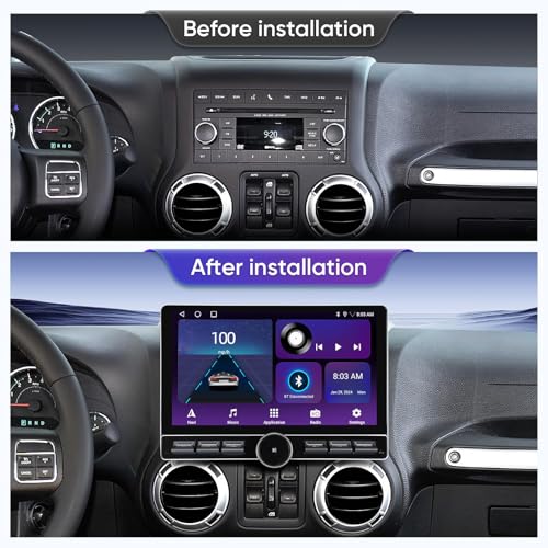 for Jeep Wrangler JK Compass Grand Cherokee Dodge Ram Car Radio Stereo GPS Navigation Built in Carplay Android Auto 10
