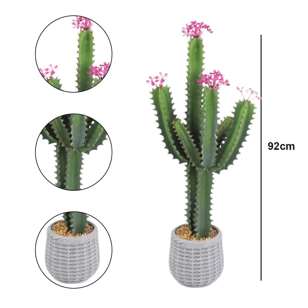 IDEALHOUSE Cactus Artificial 91cm En Maceta Planta Artificial Para Oficina