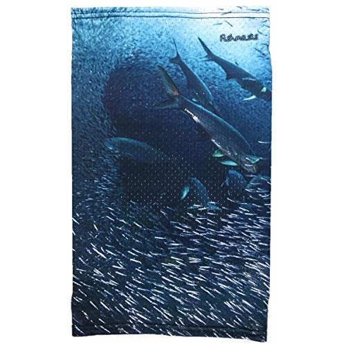 Single Layer Neck Gaiter - Lightweight, Fishing Protection from Sun, Wind and Moisture - Made in USA - UPF 50+ Moisture-Wicking Fabric - School