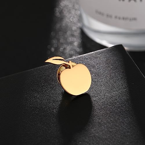 Image of Stainless Steel Dainty Apple Men Brooch Lapel Pins Women Clasp Clips