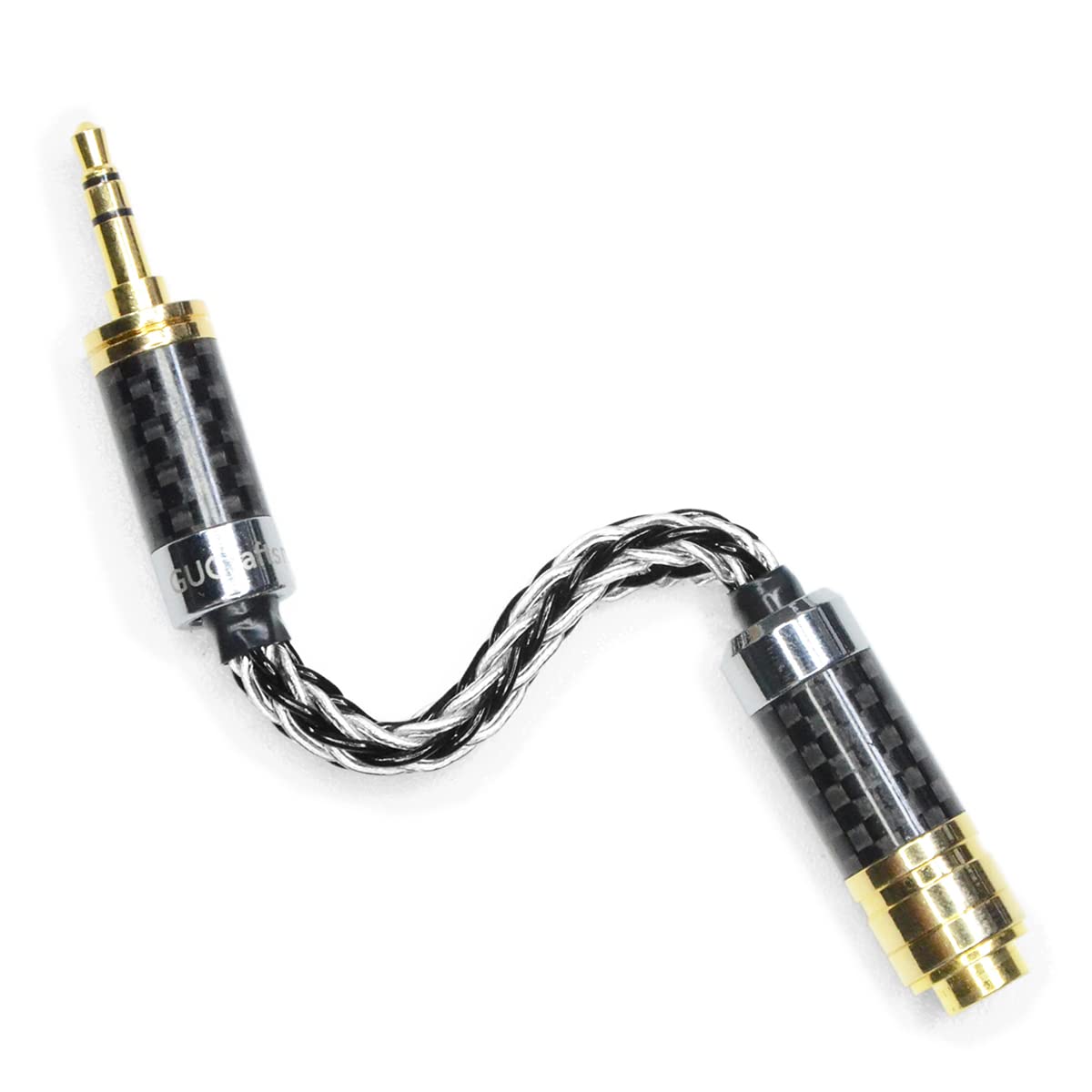 GUCraftsman 3.5mm Stereo Male to 4.4mm Balanced Female Headphone Adapter Cable 7N Single Crystal Copper/Silver Headphone Jack Convert Cable