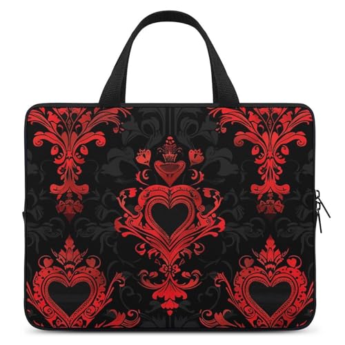 Bolso de hombro para laptop 12 pulgadas con patrón de corazones miniatura 1
