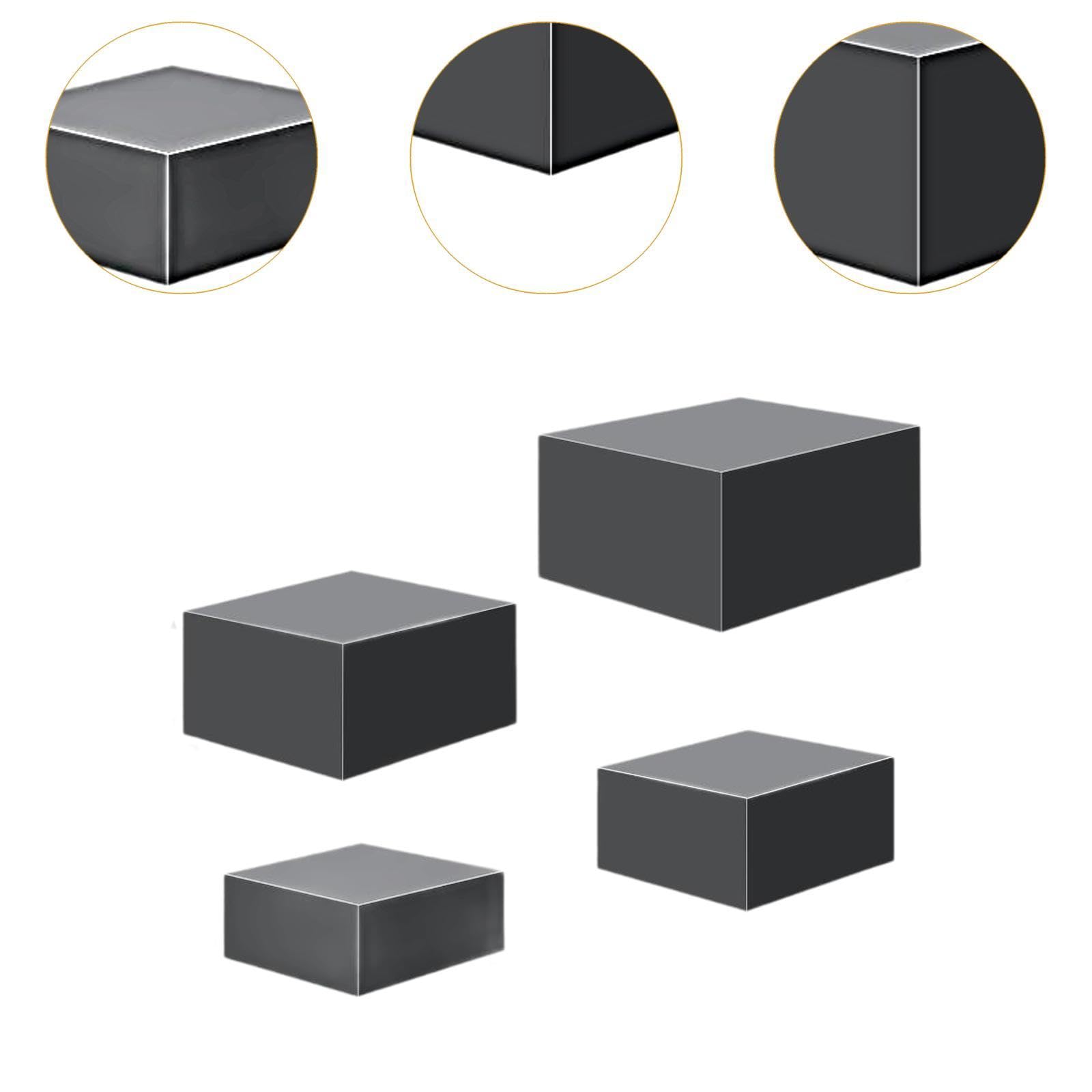 4 cajas de exhibición de cubos acrílicos, soporte elevador de alimentos, buffet, anidación para postre, soporte elevador acrílico negro