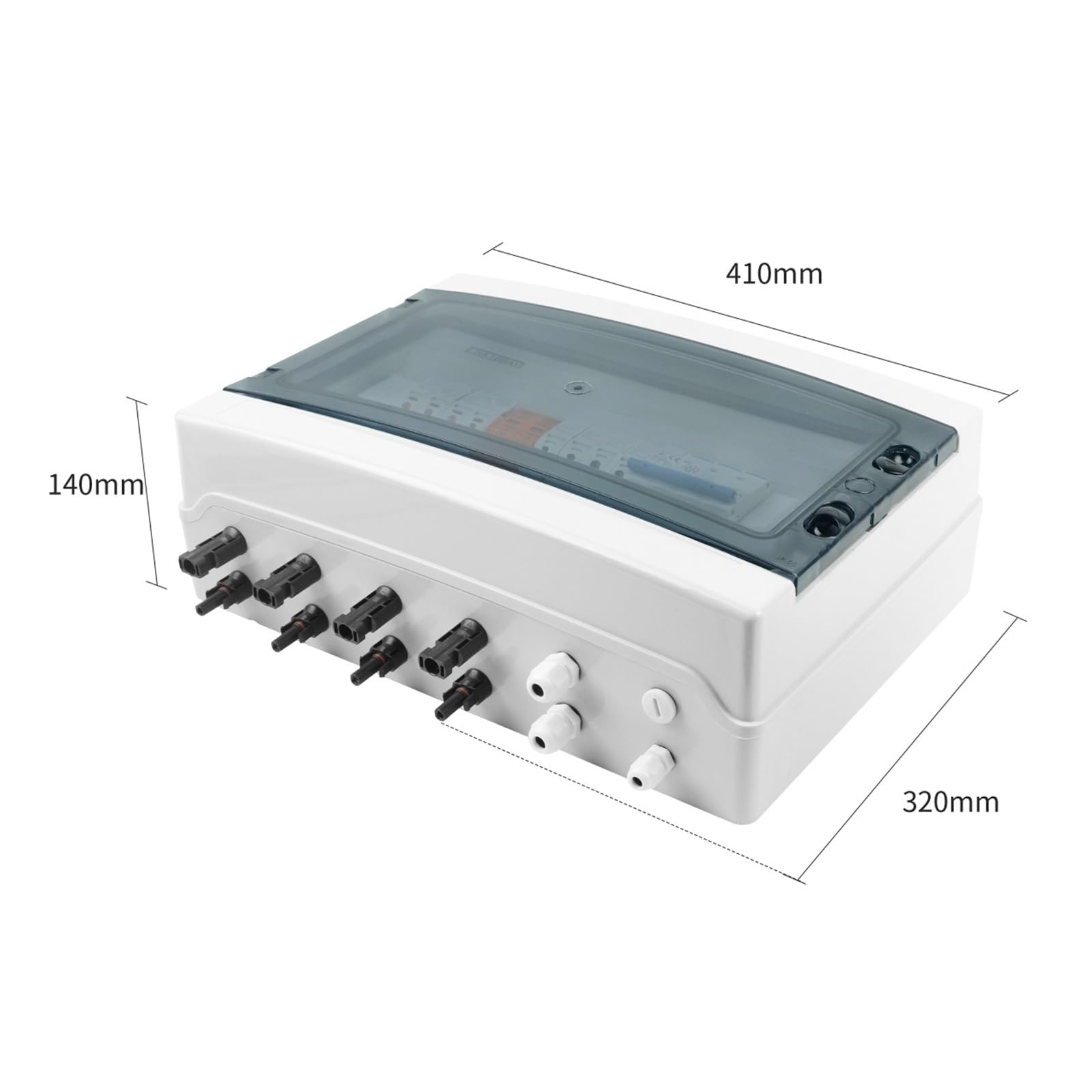 RWRAPS Scatola combinatrice fotovoltaica Solare fotovoltaica con Protezione Contro i fulmini 4 ingressi 1 Uscita Scatola Impermeabile con Fusibile DC 1000 V IP65 18 Vie (Size : 1000V 25A)
