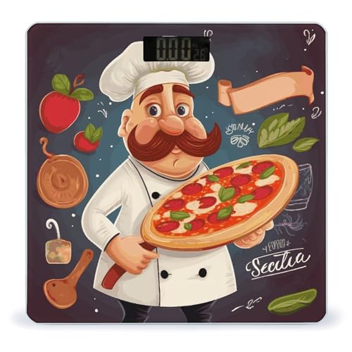Báscula de baño digital con vidrio templado y pantalla LCD miniatura 1