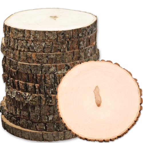 Wilson 12 Pack Basswood Round Rustic Wood Slice Sanded Side 9-12 Diameter Excellent for Wedding Centerpiece DIY Woodland Projects Table Chargers Pyrography and Country Decor