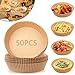 50 Pièces Papier Jetable pour Friteuse à Air Papier Sulfurisé, Rond Disposable Paper Liner Feuilles de Papier de Cuisson Étanche Antiadhésive pour Poêle Four Micro Ondes Friteuse à Air