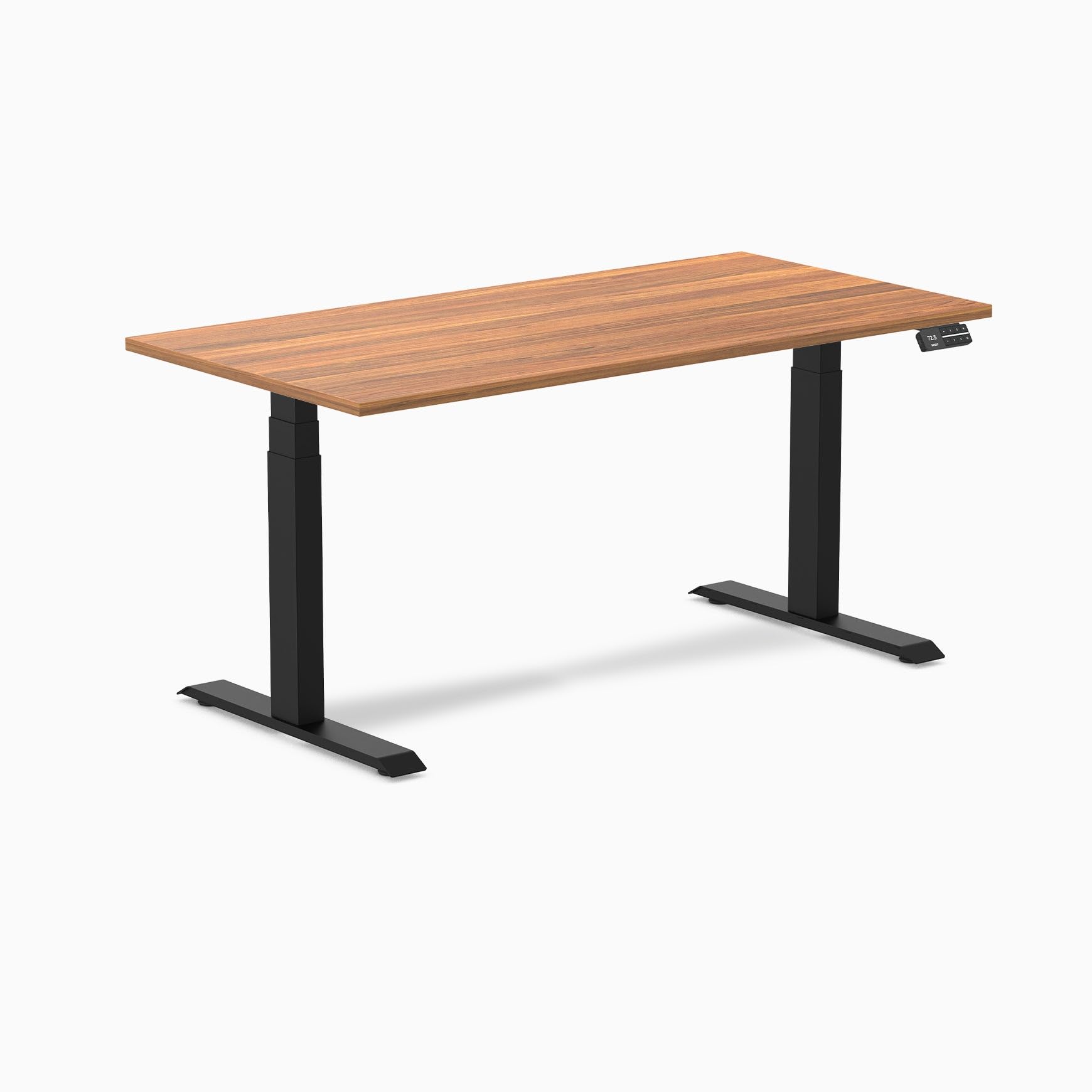Desky Dual Laminate Sit Stand Desk Prime Oak 59.1" Matte Black