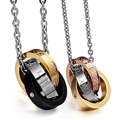 Aienid Stainless Steel Couple Necklace For Men And Women Eternal Love Pendant Neckalce With Chain #TOP1