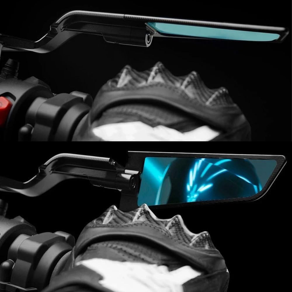 2 Pièces Retroviseur Moto pour Suzuki GSX-R 125 2017-2023, Ajustement Multi-Angle Rétroviseur Latéral Aérodynamique avec Verre Bleu Anti-Éblouissement