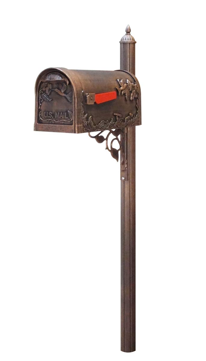 Special Lite SCB-1005-SPK-651-CP Hummingbird Curbside with Albion Mailbox Post44; Copper