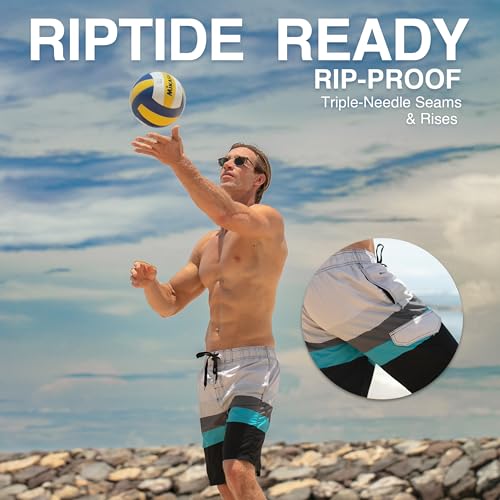 Image of Kanu Surf Men's Big Viper Extended Size Stripe Swim Trunk