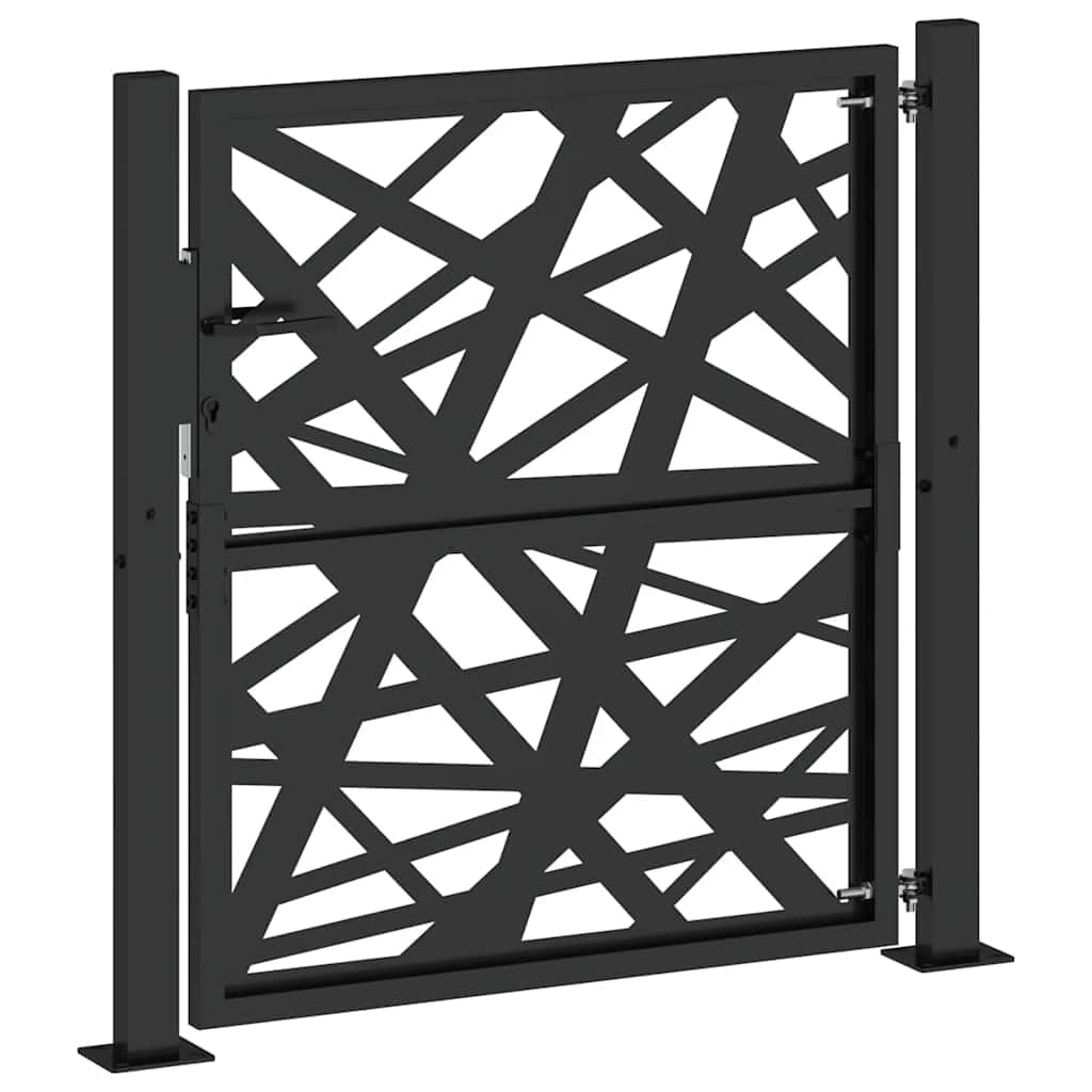 vidaXL Cancello Giardino Nero 100x100 cm in Acciaio Design Leggero, cancello della Recinzione, cancello Esterno, cancello del Metallo