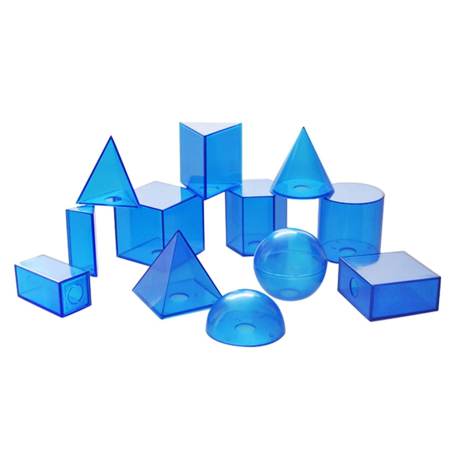 12 Pièces Solides Géométriques avec Base Amovible Éducatifs Solides Géométriques avec Couvercles Amovibles Éducatif pour Mathématiques