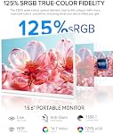 UPRFECT Portable Monitor 15.6" White, Ultra Slim Lightweight Portable Screen, 1080P External Monitor with USB-C & mini HDMI, Adjustable Kickstand & Carry Case for Laptop Mac PS5 Mini PC