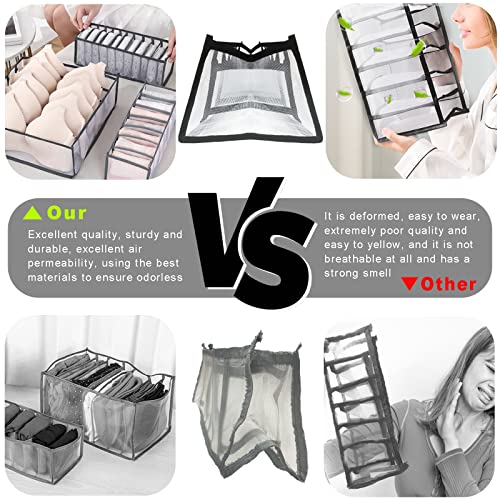 Ulendis 9 Pack Wardrobe Clothes Organizer For Drawers, Foldable Clothes Drawer Mesh Separation Box, Drawer Dividers For Clothes Pants Jeans T Shirt (2Jeans+2Bra+(Legging+Shirt+Panties+Sock)*1) #TOP3