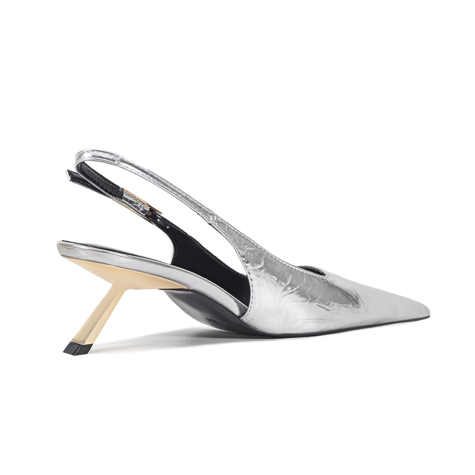 Décolleté da Donna a Punta 5,5CM con Tacco Basso, Slingback con Fibbia, Scarpe da Sera per Appuntamenti, Feste e Lavoro