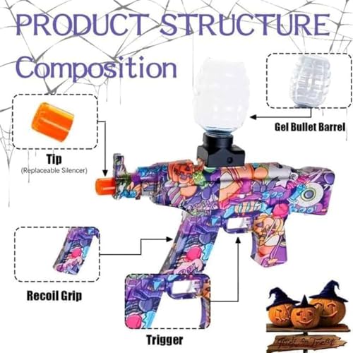 Image of SUPER TOY Automatic Gel Blaster Gun Toy for Kids with Rechargeable Battery and 5000 Water Balls Electric Pistol Outdoor Target Game for Boys