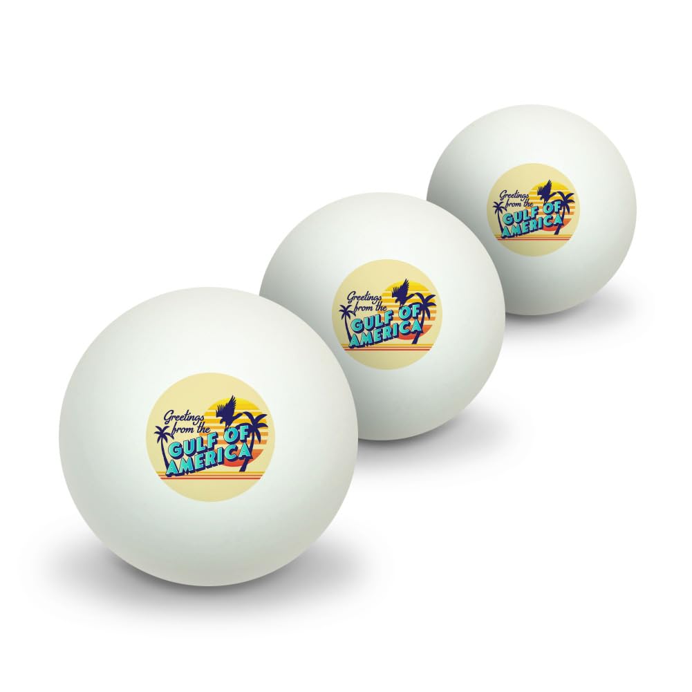 GRAPHICS & MORE Gulf of America Postcard Novelty Table Tennis Ping Pong Ball 3 Pack