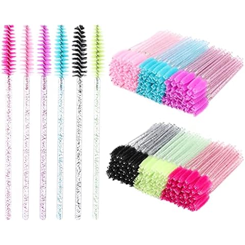 300 Disposable Mascara Wands Eyelash Brush Spoolies for Eye Lash Extension, Eyebrow and Makeup Crystal Tbestmax Cover