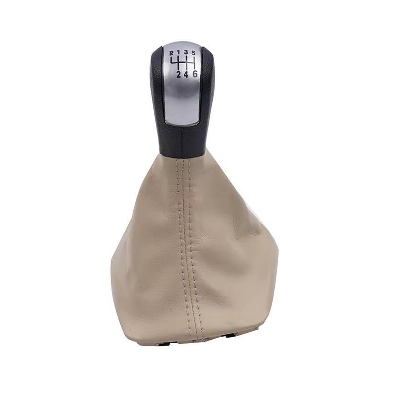 Qwqaab B0084 6 Speed Manual Gear Knob For Skoda For Octavia A5 Mk2 A6 Sedan Combi 2004-2012 Peach Wood Handle Manual Gear Shift Knob Pu Gaiter Boot(B0084 6 Speed)