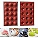 2 pièces Moule Forme Demi Sphères 15 Cavités Silicone Outil de cuisson pour vos desserts au chocolat, Bombes à la crème glacée, Mini Teacake, Bonbons, Biscuit, Gommeux, Jello