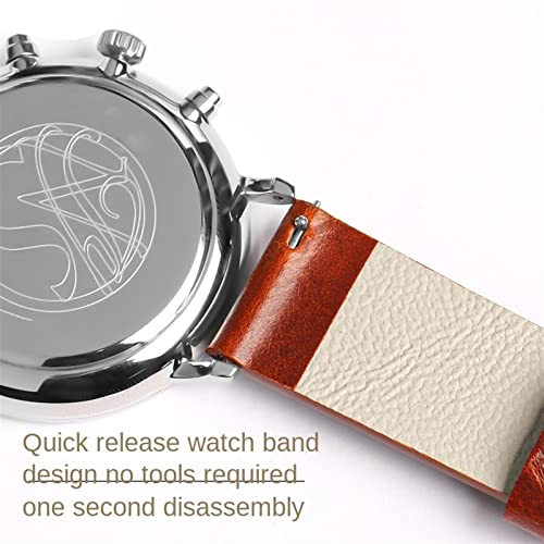 Bracelet montre cuir marron 20mm à dégagement rapide pour un changement facile - 6