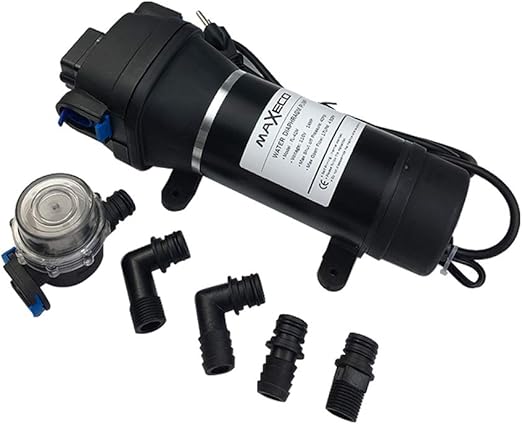 MAXECO-110V 40PSI Water Diaphragm Pump Self Priming 4.5GPM 17LPM-Water Pressure Booster Pump Sprayer for Home/Misting/Caravan/RV/Boat/Marine