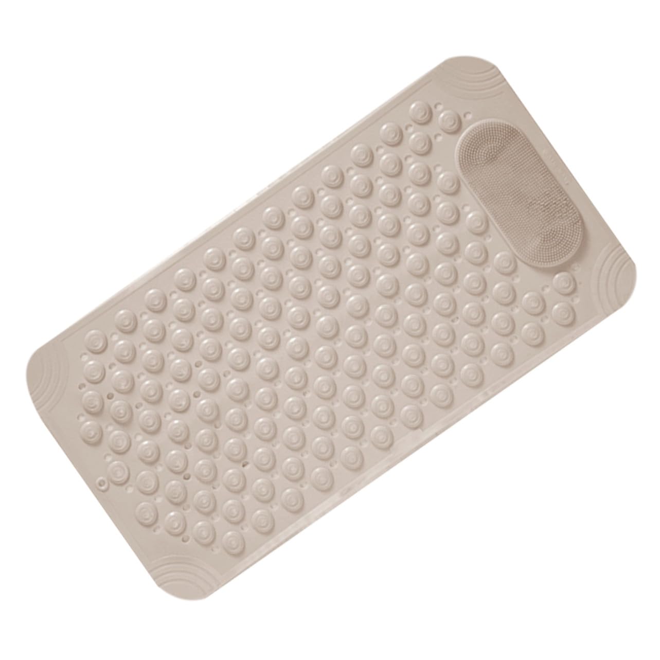 Hemobllo Tapis de Bain Antidérapant Beige avec Ventouse pour Massage Gommage Tapis Multifonction Caoutchouc Résistant à Lusure Coussin Massage pour Salle de Bain