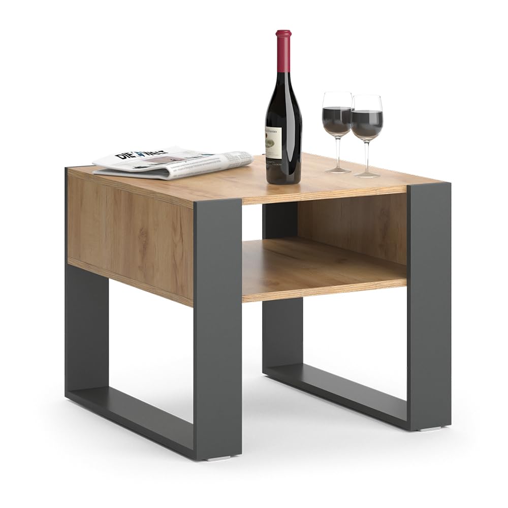 Vicco Tavolino da salotto, Antracite, 59.2 x 50.6 cm, adatto per riporre riviste e telecomandi