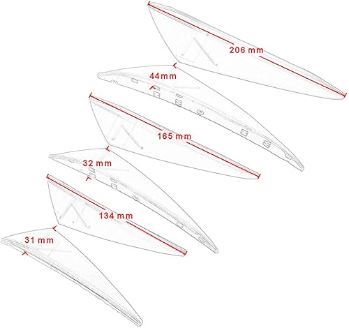 Miniatura 5 de Carenado delantero de motocicleta, alerones laterales aerodinámicos alerones decorativos dinámicos Kit de alas para bicicleta deportiva (negro)