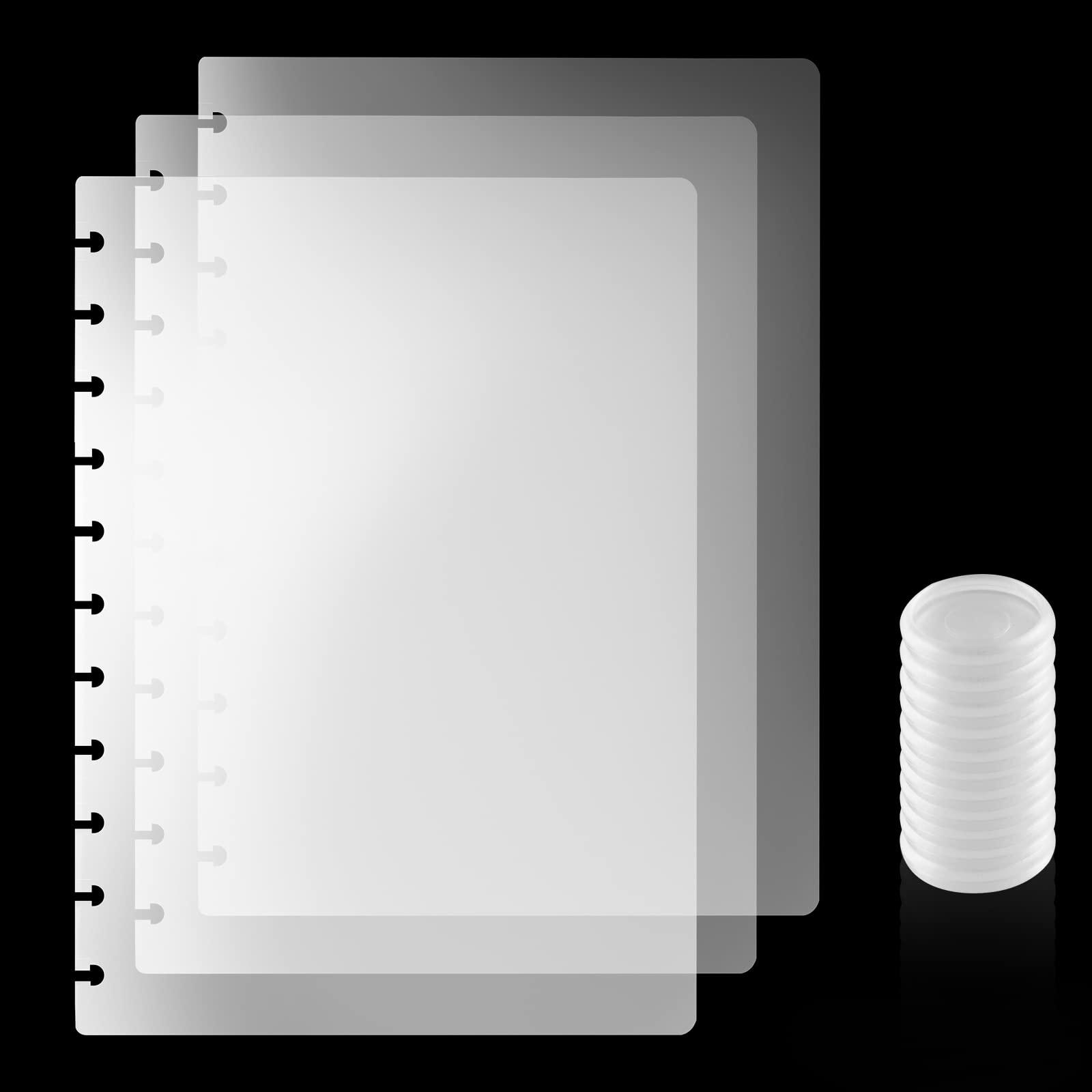 3 Set Discbound Notebook Poly Cover Covers for Discbound Notebook Discbound Cover Letter Size for Notebook Office Product(Note:Only 11 Piece Expansion Discs)