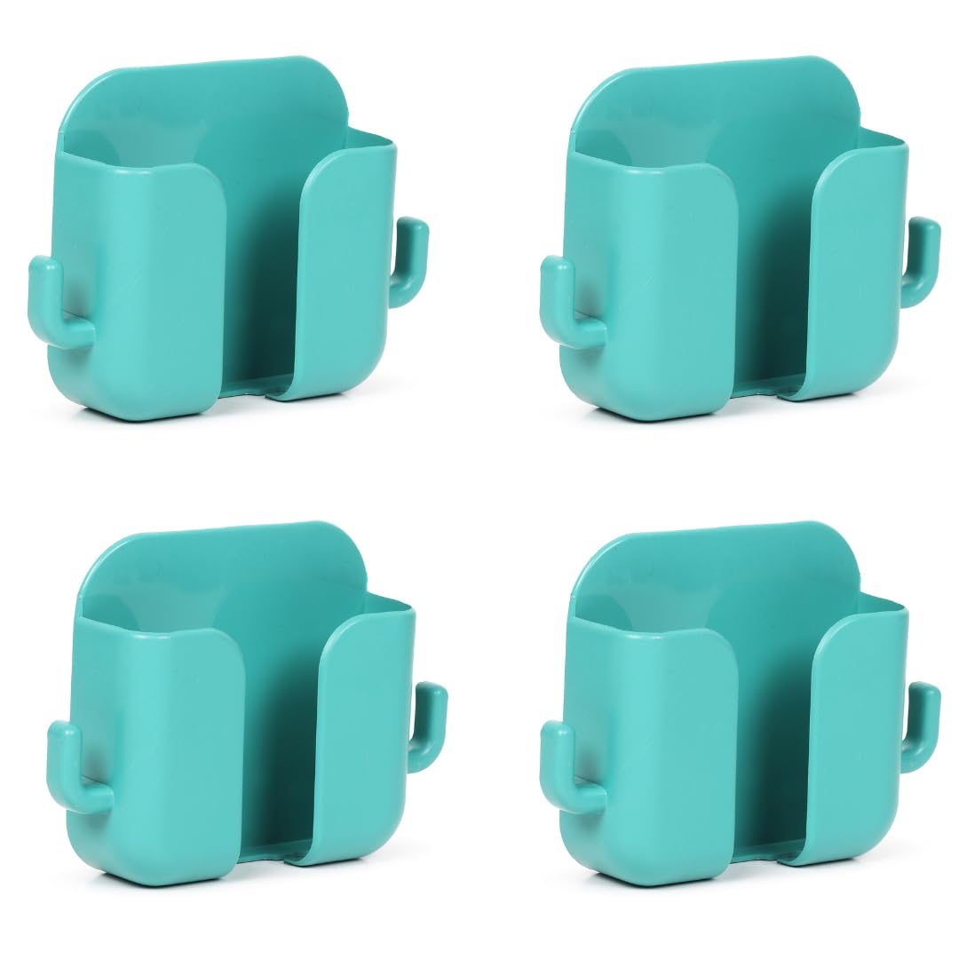 theKiteco. Wall Mounted Mobile Stand Storage Case for Remote, Wall Mounted Mobile Stand/Multi Purpose Stand with Hole for Phone Charging - Green - Pack of 4-image-49